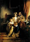 Friedrich von Amerling Rudolf von Arthaber with his Children oil painting reproduction